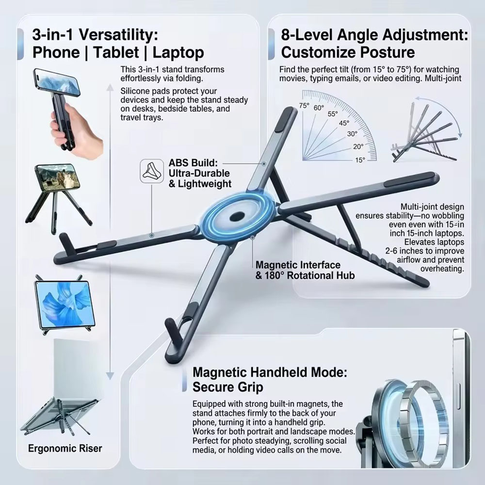 Laptop Tablet Accessories - Портативный магнитный держатель для телефона и