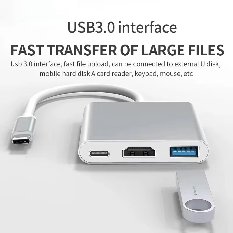 Адаптер 3-в-1 Type-C на HDMI,  – обзор и цена Hdmi Adapter Tablet